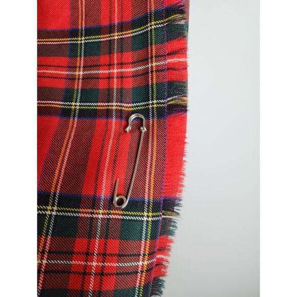 VTG Blarney Woolen Mills Royal Stewart Red Tartan Plaid skirt US Size 12 holiday - Picture 5 of 11